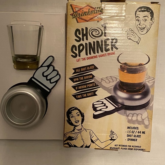 Fun spinner game with shot glass. 1.5 oz / 44ml shot glass, shot glass spinner - Picture 3 of 6